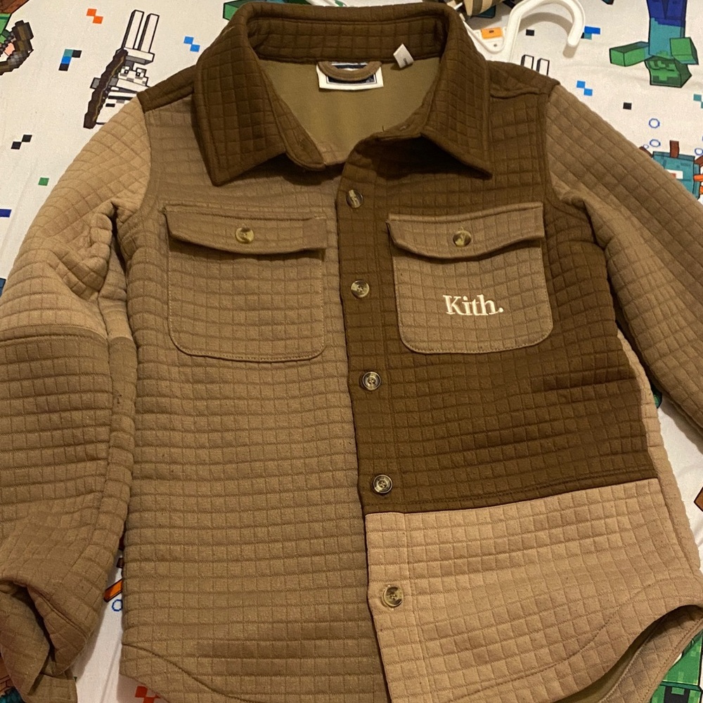 Kith Two-Tone Quilted Shirt in Brown and Tan